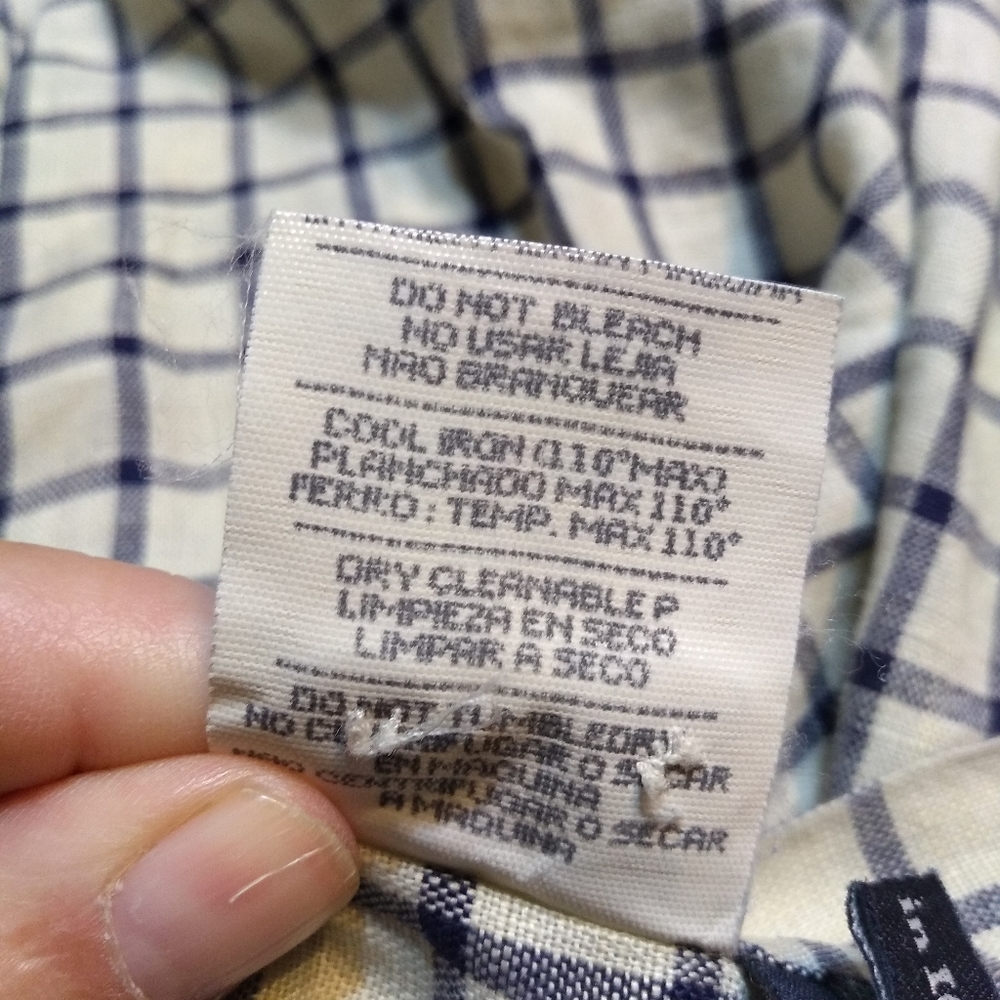 Eremenegildo Zegna Men's Collared Shirt, Sz XL 100% Linen Cream with Blue… - Picture 9 of 12